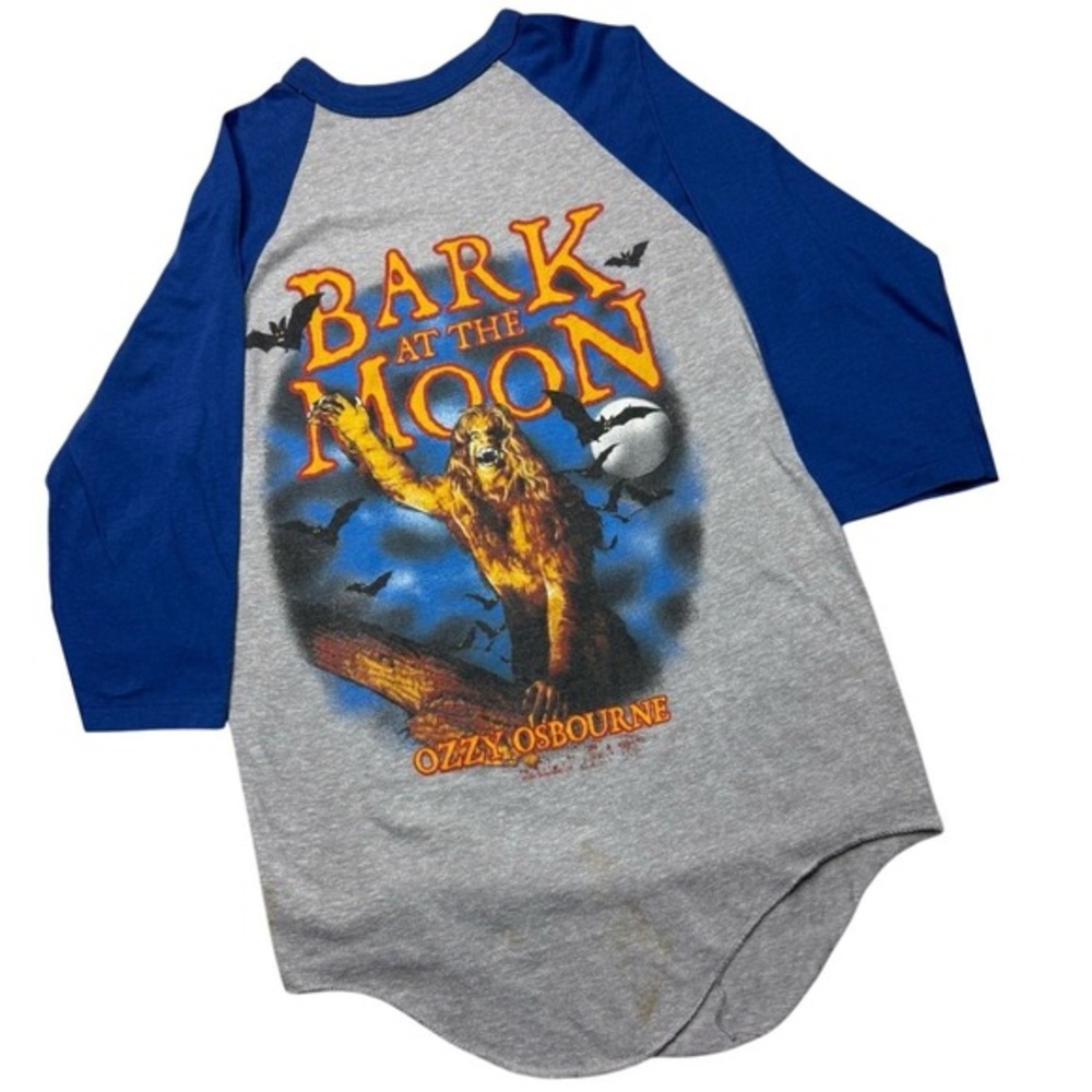 Ozzy Osbourne Bark‎ at the Moon Tour Vintage 80s Raglan Tee Single Stitch S